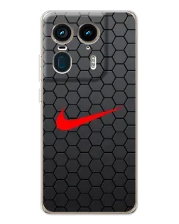Чехол для Motorola Edge 50 Ultra с картинкой «Nike — карбоновая сетка»
