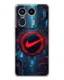 Чехол для Motorola Edge 50 Ultra с картинкой «Техногенный стиль Nike»