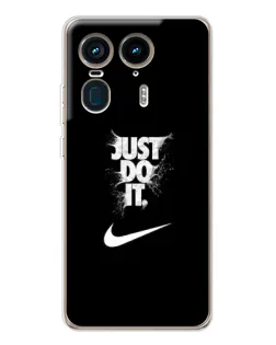 Чехол для Motorola Edge 50 Ultra с картинкой «Текстовый принт Nike»