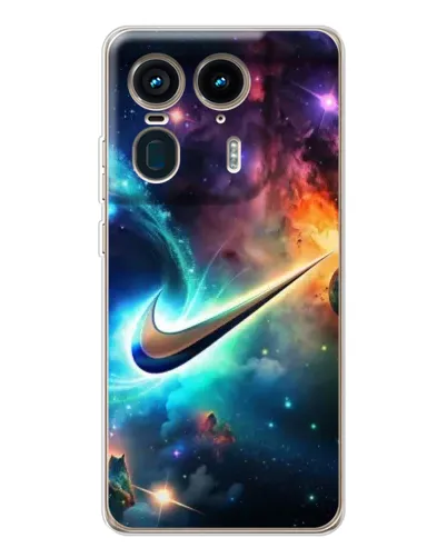 Чехол для Motorola Edge 50 Ultra с картинкой «Космический Nike Swoosh» Чехол для Motorola Edge 50 Ultra с картинкой «Космический Nike Swoosh»