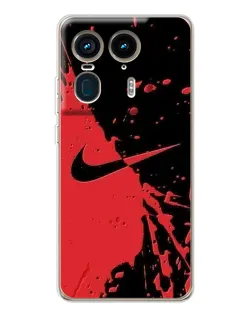 Чохол для Motorola Edge 50 Ultra з картинкою «Червоні бризки Nike»