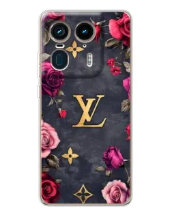 Чехол для Motorola Edge 50 Ultra с картинкой «Цветочный Louis Vuitton»