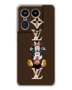Чехол для Motorola Edge 50 Ultra с картинкой «LV и Микки Маус»