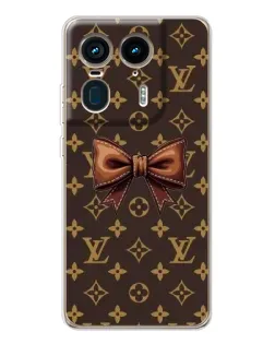 Чехол для Motorola Edge 50 Ultra с картинкой «LV с бантом»