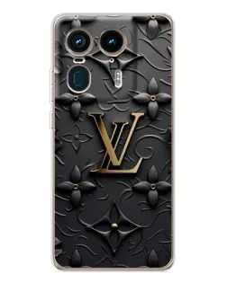 Чехол для Motorola Edge 50 Ultra с картинкой «Кожаная текстура LV»
