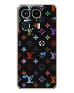 Чехол для Motorola Edge 50 Ultra с картинкой «Цветная монограмма LV»