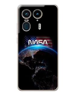Чехол для Motorola Edge 50 Ultra с картинкой «Земля из космоса NASA»