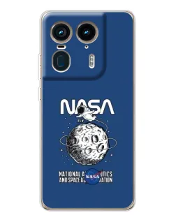 Чехол для Motorola Edge 50 Ultra с картинкой «NASA — лунная миссия»