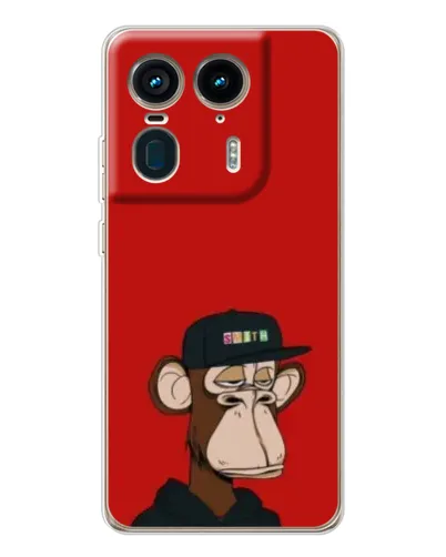 Чехол для Motorola Edge 50 Ultra с картинкой «Bored Ape — красный фон» Чехол для Motorola Edge 50 Ultra с картинкой «Bored Ape — красный фон»