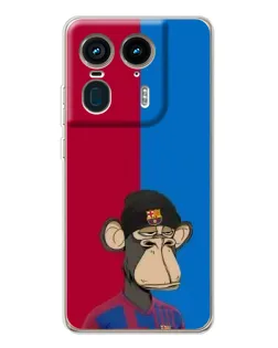 Чехол для Motorola Edge 50 Ultra с картинкой «Bored Ape — фанат Барсы»