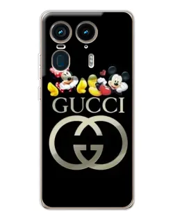 Чехол для Motorola Edge 50 Ultra с картинкой «Gucci — герои Disney»