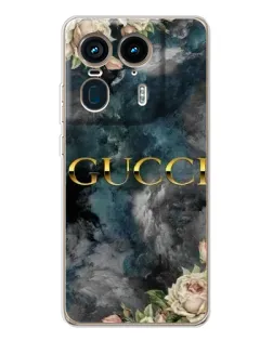 Чехол для Motorola Edge 50 Ultra с картинкой «Абстрактные цветы Gucci»