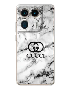 Чехол для Motorola Edge 50 Ultra с картинкой «Gucci — мраморный шик»