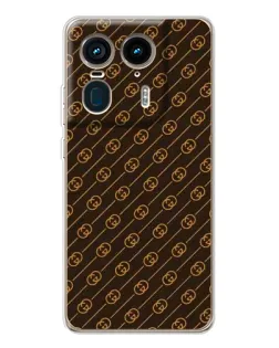 Чехол для Motorola Edge 50 Ultra с картинкой «Gucci — золотые диагонали»