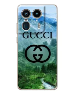 Чехол для Motorola Edge 50 Ultra с картинкой «Gucci — горный пейзаж»