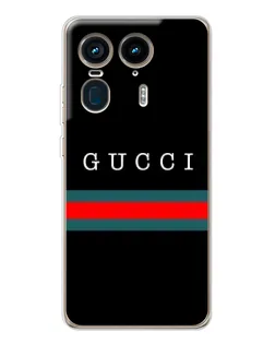 Чехол для Motorola Edge 50 Ultra с картинкой «Gucci — красный пояс»