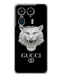 Чохол для Motorola Edge 50 Ultra з картинкою «Gucci — срібний лев»