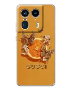 Чохол для Motorola Edge 50 Ultra з картинкою «Gucci — золоті метелики»