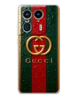 Чохол для Motorola Edge 50 Ultra з картинкою «Gucci — фірмова смуга та золото»