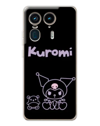 Чехол для Motorola Edge 50 Ultra с картинкой «Kuromi — черный минимализм» Чехол для Motorola Edge 50 Ultra с картинкой «Kuromi — черный минимализм»