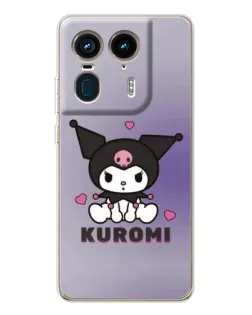 Чехол для Motorola Edge 50 Ultra с картинкой «Kuromi — фиолетовый арт»