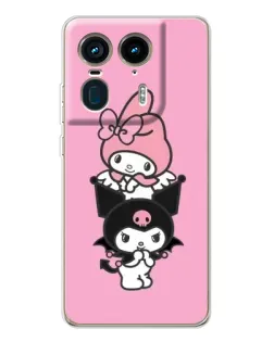 Чехол для Motorola Edge 50 Ultra с картинкой «My Melody и Kuromi»