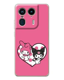 Чехол для Motorola Edge 50 Ultra с картинкой «Kuromi и My Melody»