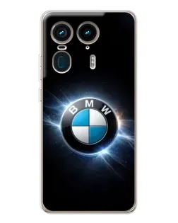 Чехол для Motorola Edge 50 Ultra с картинкой «BMW — неоновое сияние»