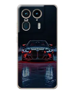 Чехол для Motorola Edge 50 Ultra с картинкой «BMW на мокрой дороге»