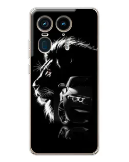 Чехол для Motorola Edge 50 Ultra с картинкой «BMW и лев»