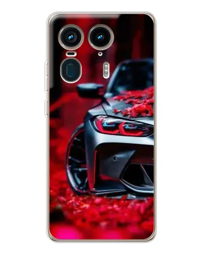 Чехол для Motorola Edge 50 Ultra с картинкой «Спортивная BMW и цветы» Чехол для Motorola Edge 50 Ultra с картинкой «Спортивная BMW и цветы»
