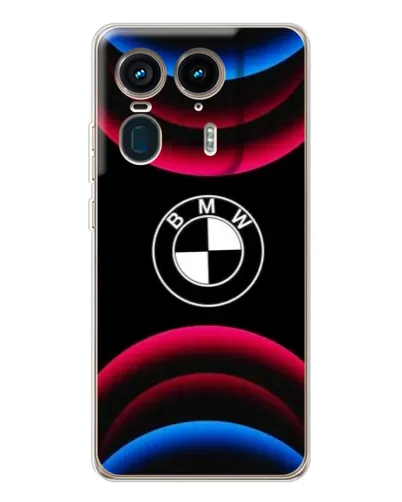 Чехол для Motorola Edge 50 Ultra с картинкой «Логотип BMW и неоновые дуги» Чехол для Motorola Edge 50 Ultra с картинкой «Логотип BMW и неоновые дуги»