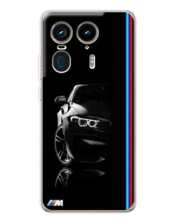 Чехол для Motorola Edge 50 Ultra с картинкой «Силуэт BMW в темноте»
