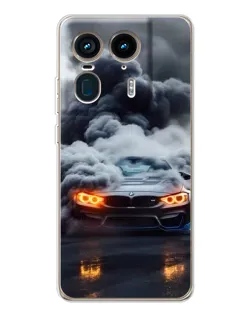 Чехол для Motorola Edge 50 Ultra с картинкой «BMW в дыму»
