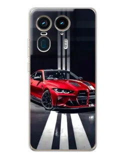 Чехол для Motorola Edge 50 Ultra с картинкой «Красная BMW на дороге»