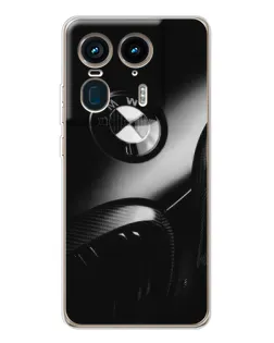 Чехол для Motorola Edge 50 Ultra с картинкой «Эмблема BMW — макро»