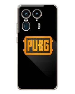 Чехол для Motorola Edge 50 Ultra с картинкой «PUBG — рамка лого»