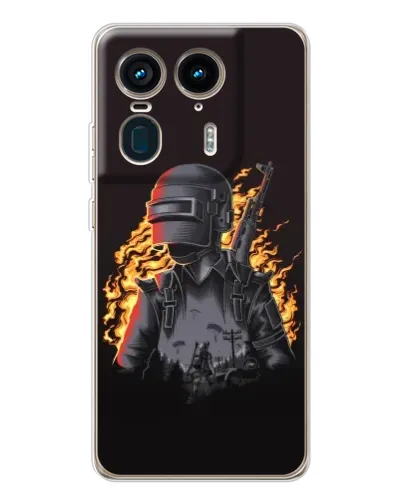 Чехол для Motorola Edge 50 Ultra с картинкой «PUBG — огненный силуэт» Чехол для Motorola Edge 50 Ultra с картинкой «PUBG — огненный силуэт»