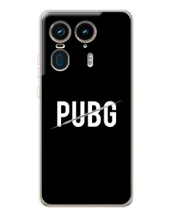 Чехол для Motorola Edge 50 Ultra с картинкой «PUBG — белый логотип»