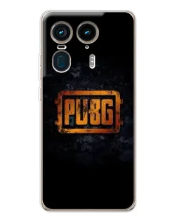 Чехол для Motorola Edge 50 Ultra с картинкой «PUBG — золотой логотип»