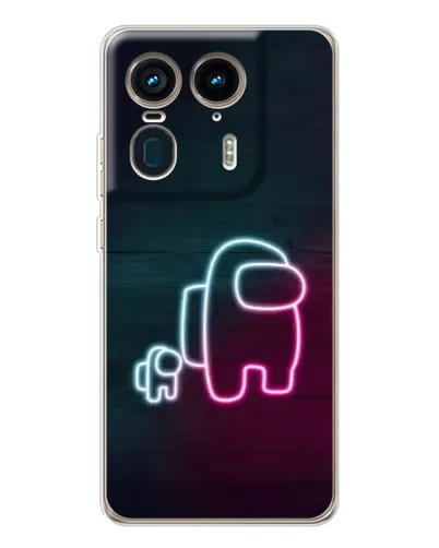 Чехол для Motorola Edge 50 Ultra с картинкой «Among Us неон-арт»