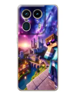 Чехол для Motorola Edge 50 Ultra с картинкой «Стив и космос»