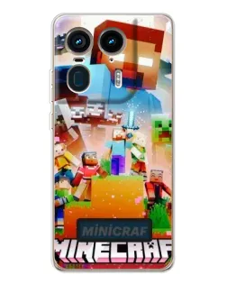 Чехол для Motorola Edge 50 Ultra с картинкой «Minecraft герои игры»