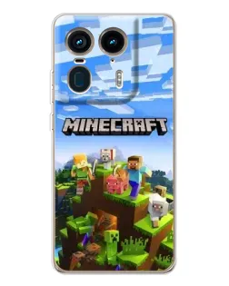 Чехол для Motorola Edge 50 Ultra с картинкой «Minecraft классический мир»