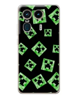 Чехол для Motorola Edge 50 Ultra с картинкой «Паттерн с криперами»