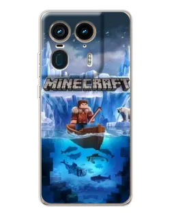 Чехол для Motorola Edge 50 Ultra с картинкой «Minecraft ледяной мир»