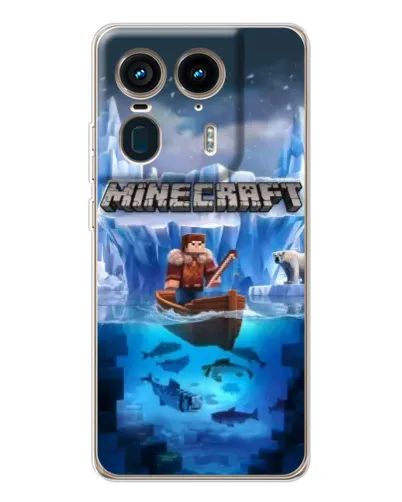 Чехол для Motorola Edge 50 Ultra с картинкой «Minecraft ледяной мир» Чехол для Motorola Edge 50 Ultra с картинкой «Minecraft ледяной мир»