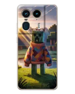 Чехол для Motorola Edge 50 Ultra с картинкой «Крипер в свитере»
