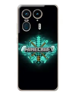 Чехол для Motorola Edge 50 Ultra с картинкой «Minecraft Diamond лого»