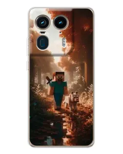 Чехол для Motorola Edge 50 Ultra с картинкой «Стив в лесу»